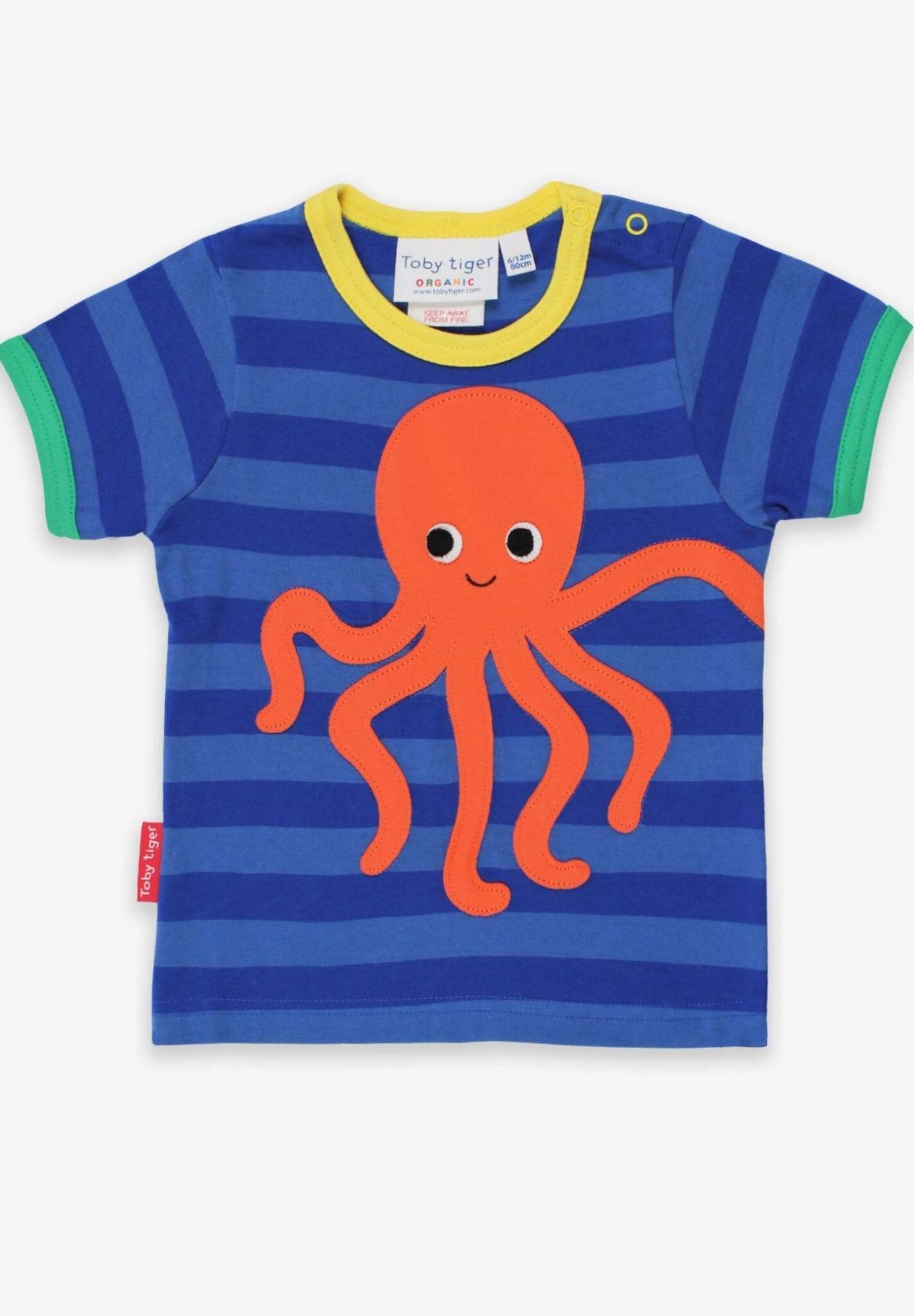 T-Shirt mit Oktopus - Applikation aus Bio - Baumwolle - Toby Tiger GmbH