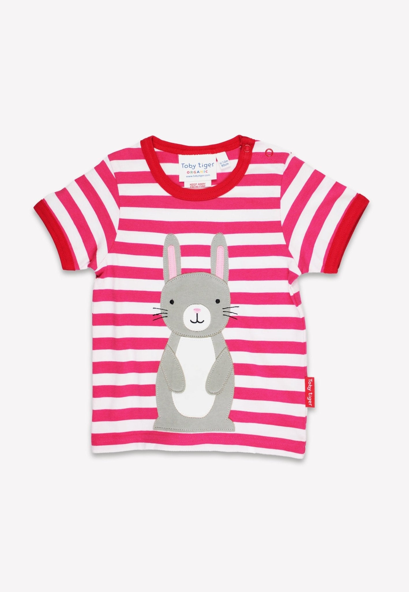 Bio - Baumwoll Kinder Shirt kurzarm mit Häschen - Applikation - Toby Tiger GmbH