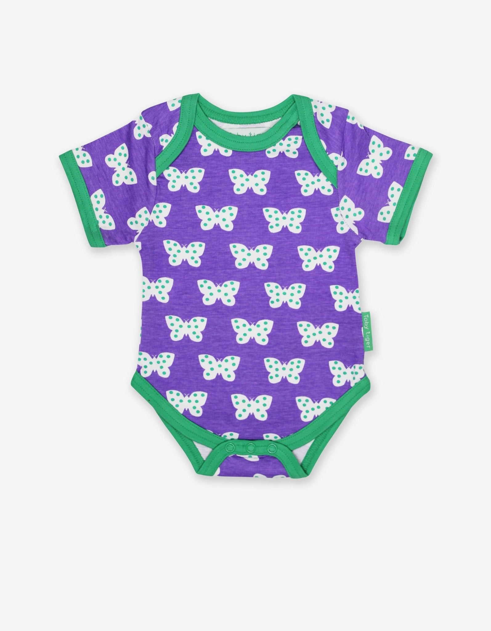 Baby Bodys aus Bio Baumwolle, 2er - Pack, grün und violett - Toby Tiger GmbH Retail