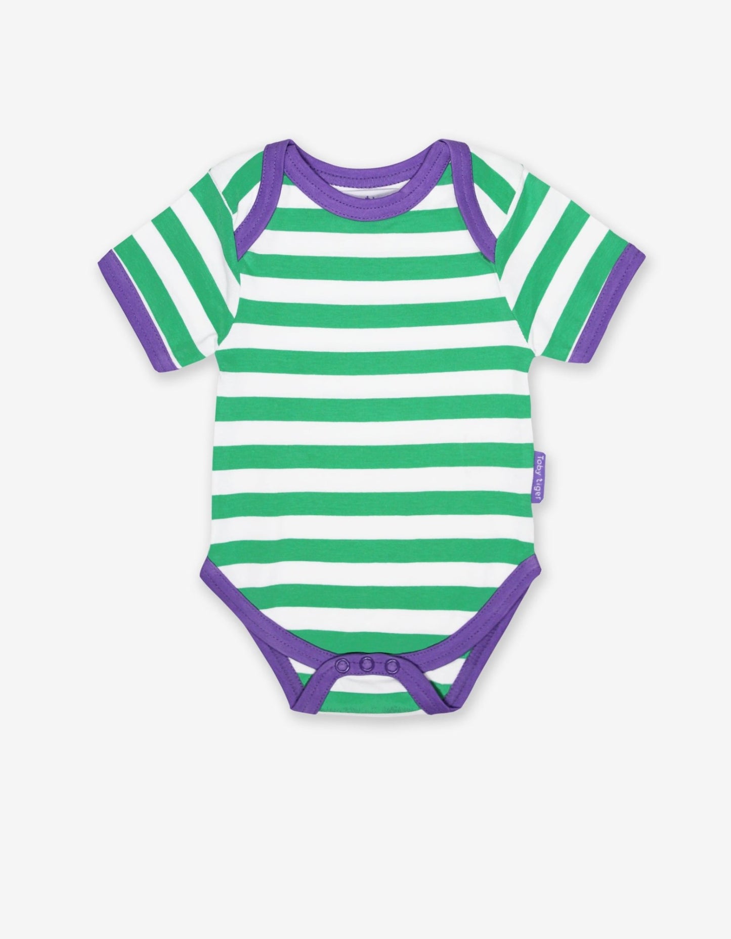 Baby Bodys aus Bio Baumwolle, 2er - Pack, grün und violett - Toby Tiger GmbH Retail