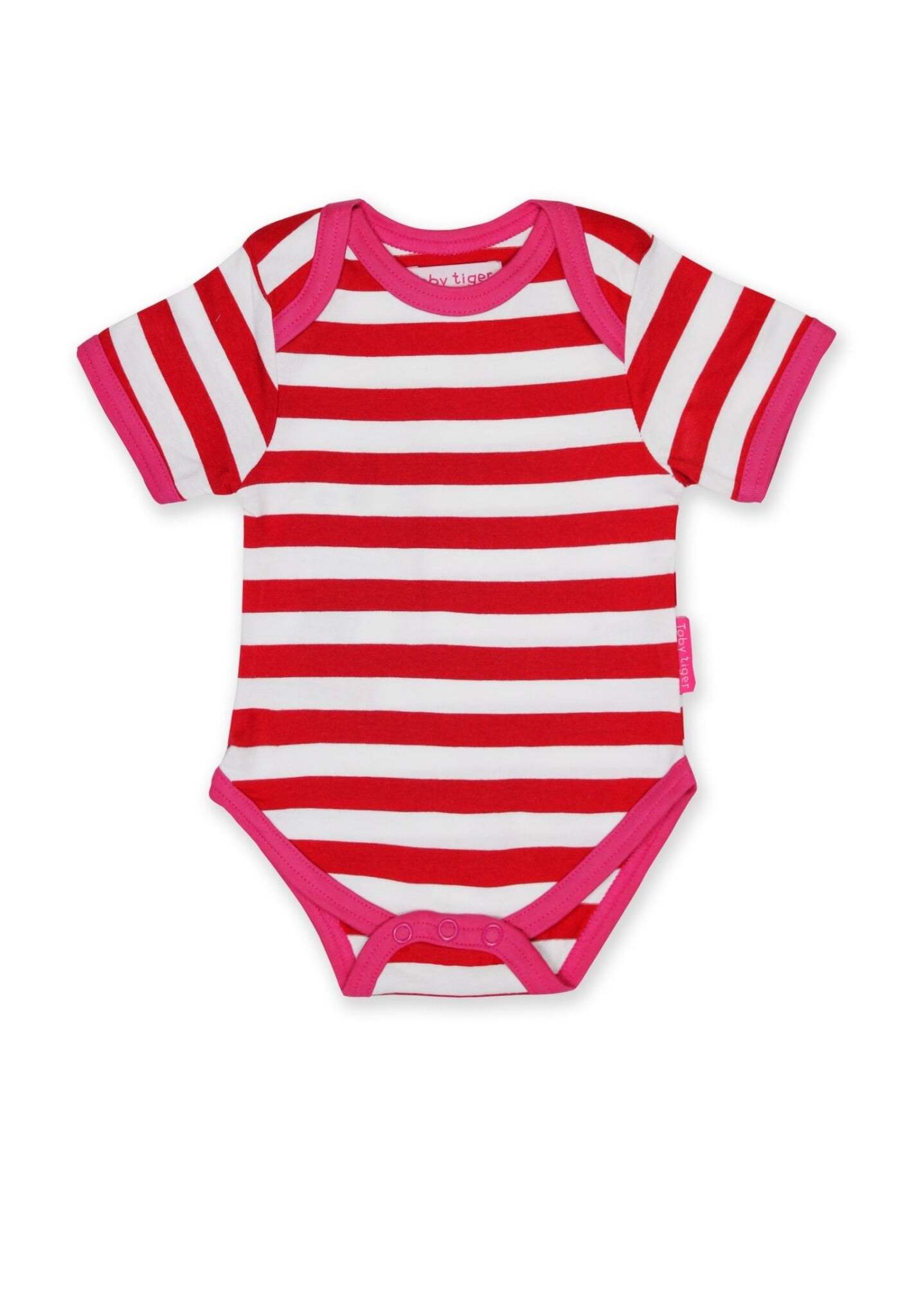 Baby Bodys aus Bio Baumwolle, 2er - Pack, rot und pink - Toby Tiger GmbH