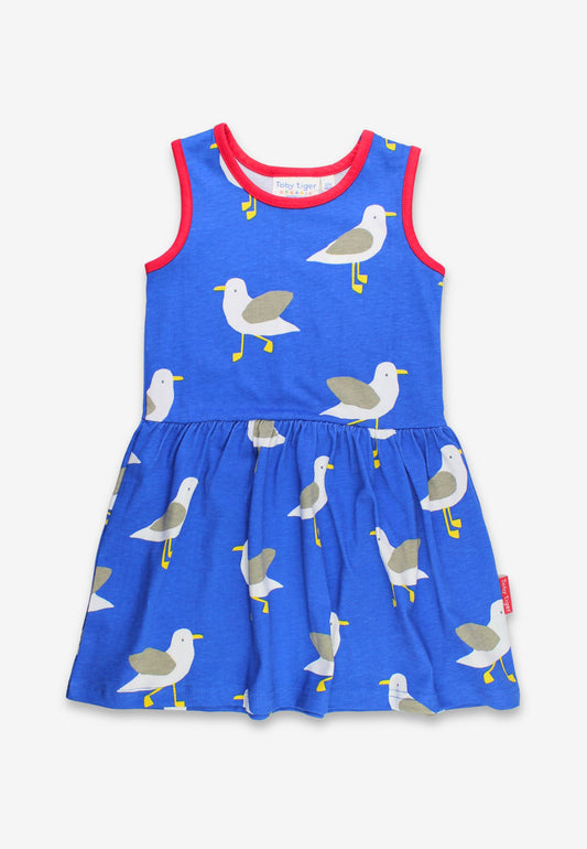 Bio-Baumwoll Kinder Sommerkleid mit Möwentanz-Druck