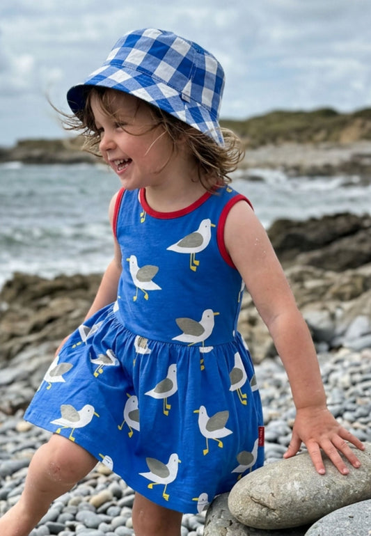 Bio-Baumwoll Kinder Sommerkleid mit Möwentanz-Druck