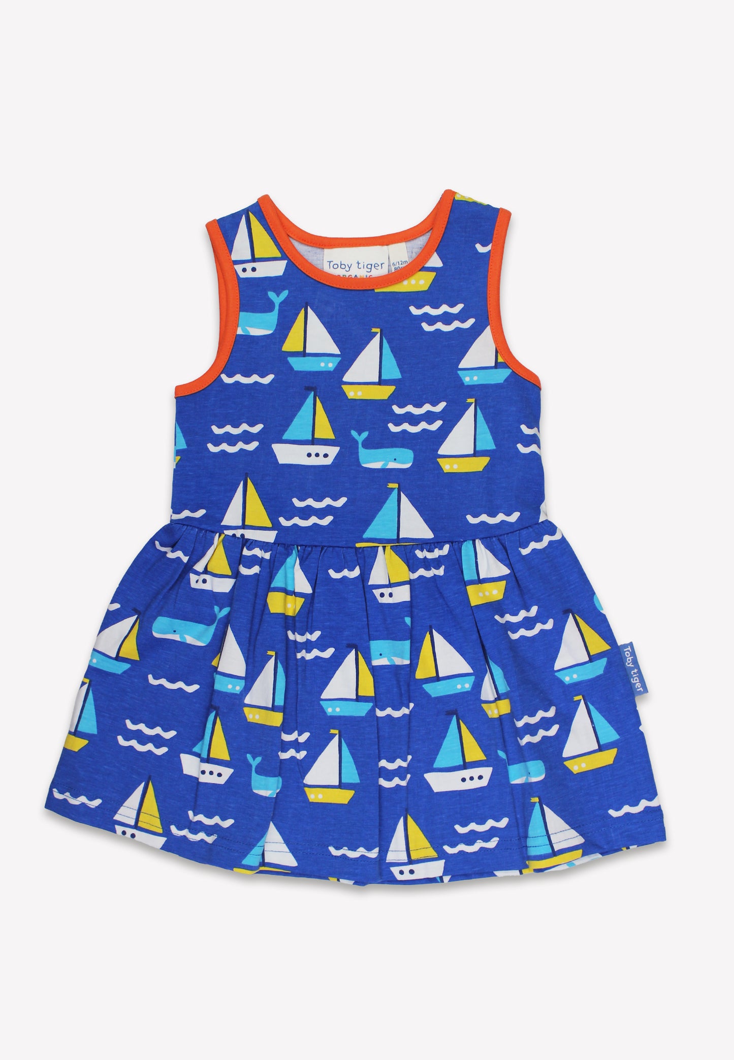 Bio-Baumwoll Kinder Sommerkleid mit Segelboote-Druck