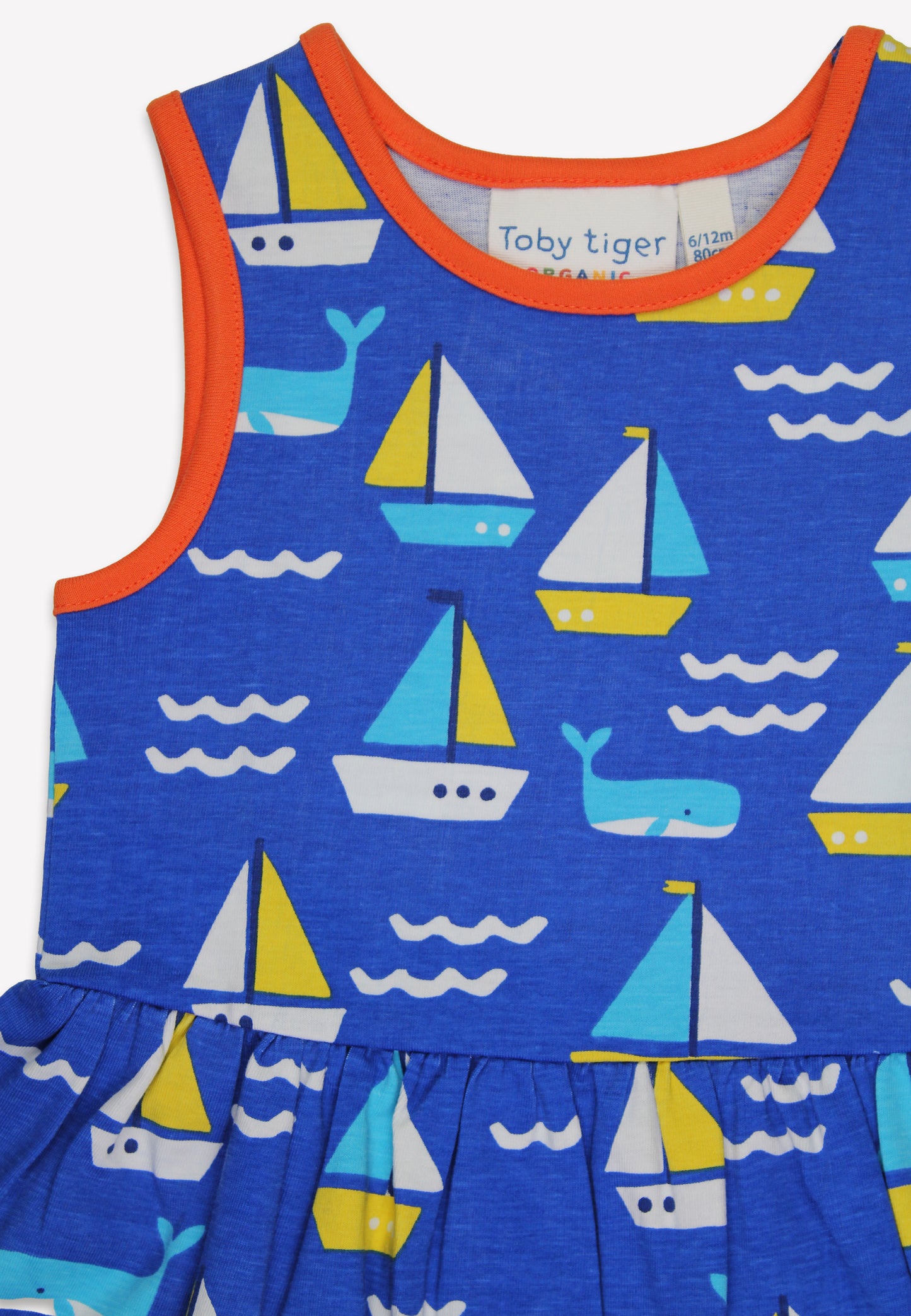 Bio-Baumwoll Kinder Sommerkleid mit Segelboote-Druck