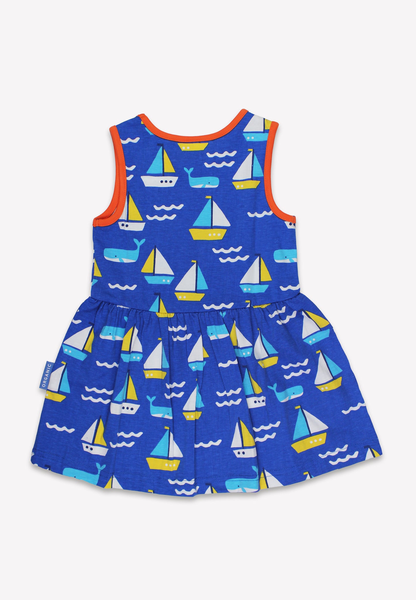 Bio-Baumwoll Kinder Sommerkleid mit Segelboote-Druck