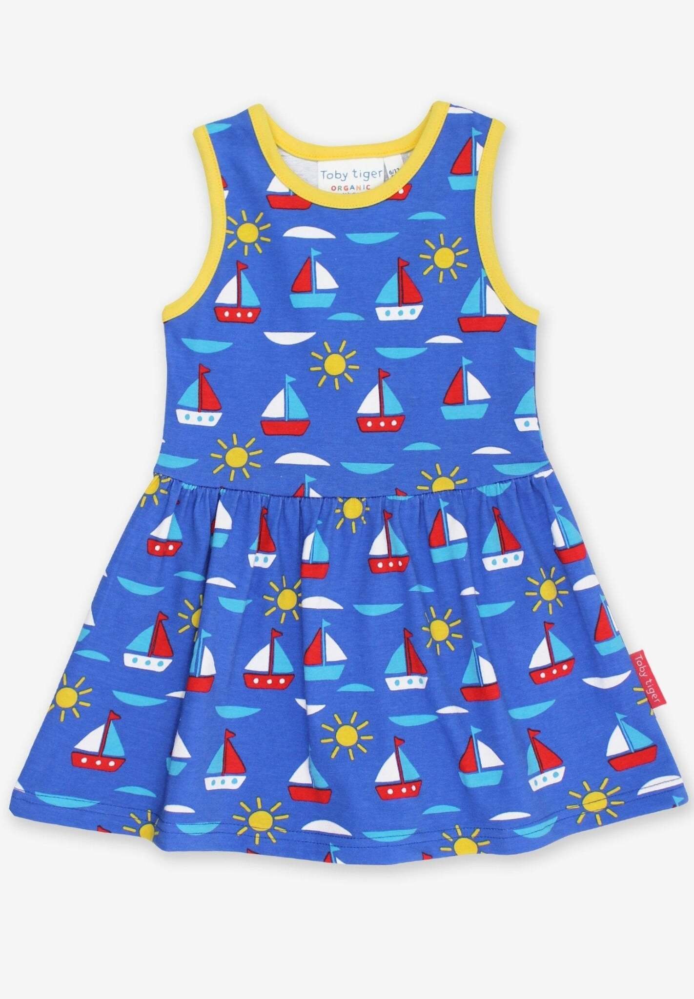 Kleid aus Bio Baumwolle mit Segelboot Print - Toby Tiger GmbH