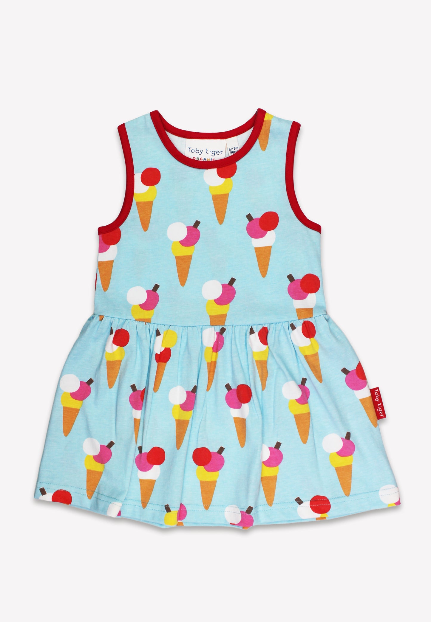 Bio-Baumwoll Kinder Sommerkleid mit Eiswaffel-Druck