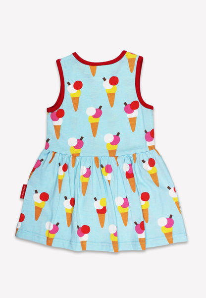 Bio-Baumwoll Kinder Sommerkleid mit Eiswaffel-Druck