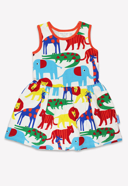 Bio-Baumwoll Kinder Sommerkleid mit Safari-Druck