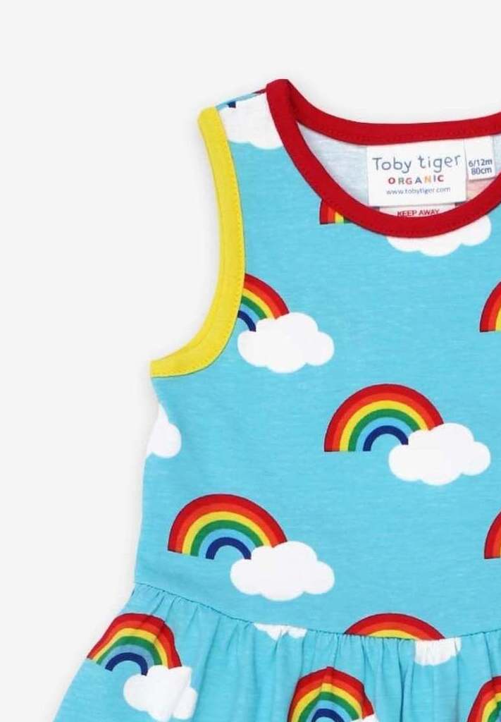 Kleid aus Bio Baumwolle mit Regenbogen Print - Toby Tiger GmbH