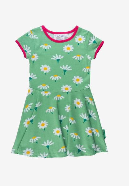 Kleid, kurze Ärmel, Bio Baumwolle mit Gänseblümchen - Print - Toby Tiger GmbH