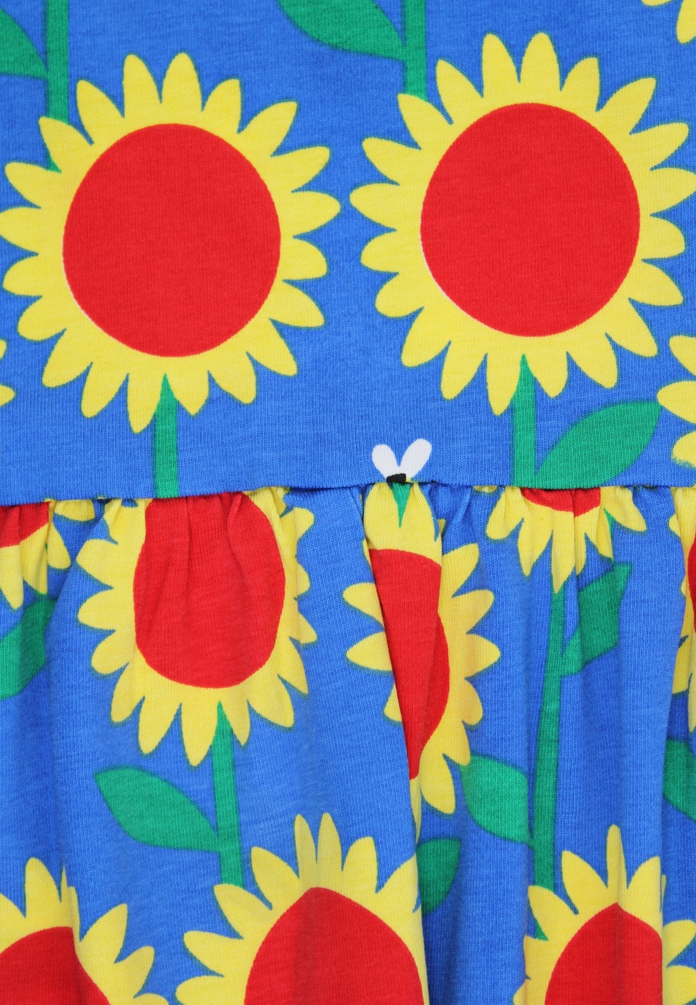 Bio - Baumwoll Kinder Sommerkleid mit Sonnenblumen - Meer - Druck - Toby Tiger GmbH