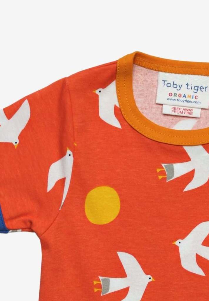 Bio - Kurzarm - Shirt mit Möwendruck - Toby Tiger GmbH