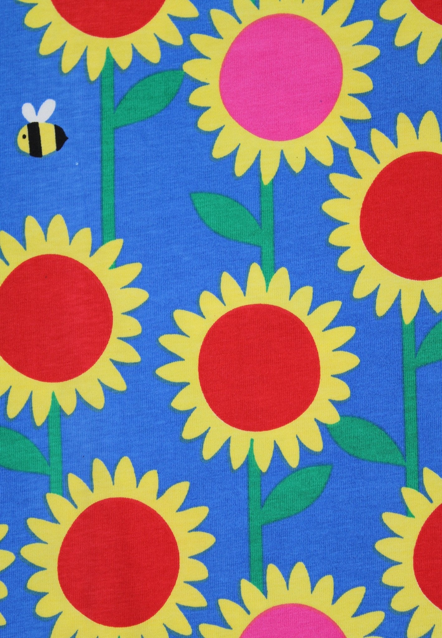 Bio - Baumwoll Kinder Shirt kurzarm mit Sonnenblumen - Meer - Druck - Toby Tiger GmbH