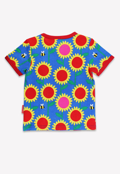 Bio - Baumwoll Kinder Shirt kurzarm mit Sonnenblumen - Meer - Druck - Toby Tiger GmbH