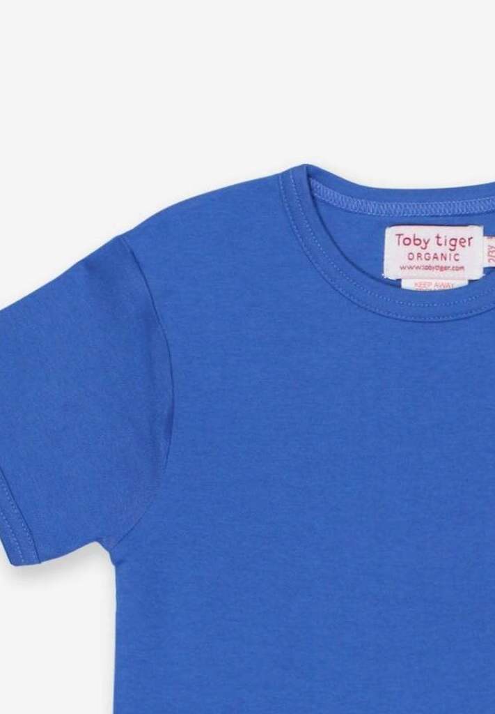 T-Shirt aus Bio Baumwolle in Blau, uni - Toby Tiger GmbH