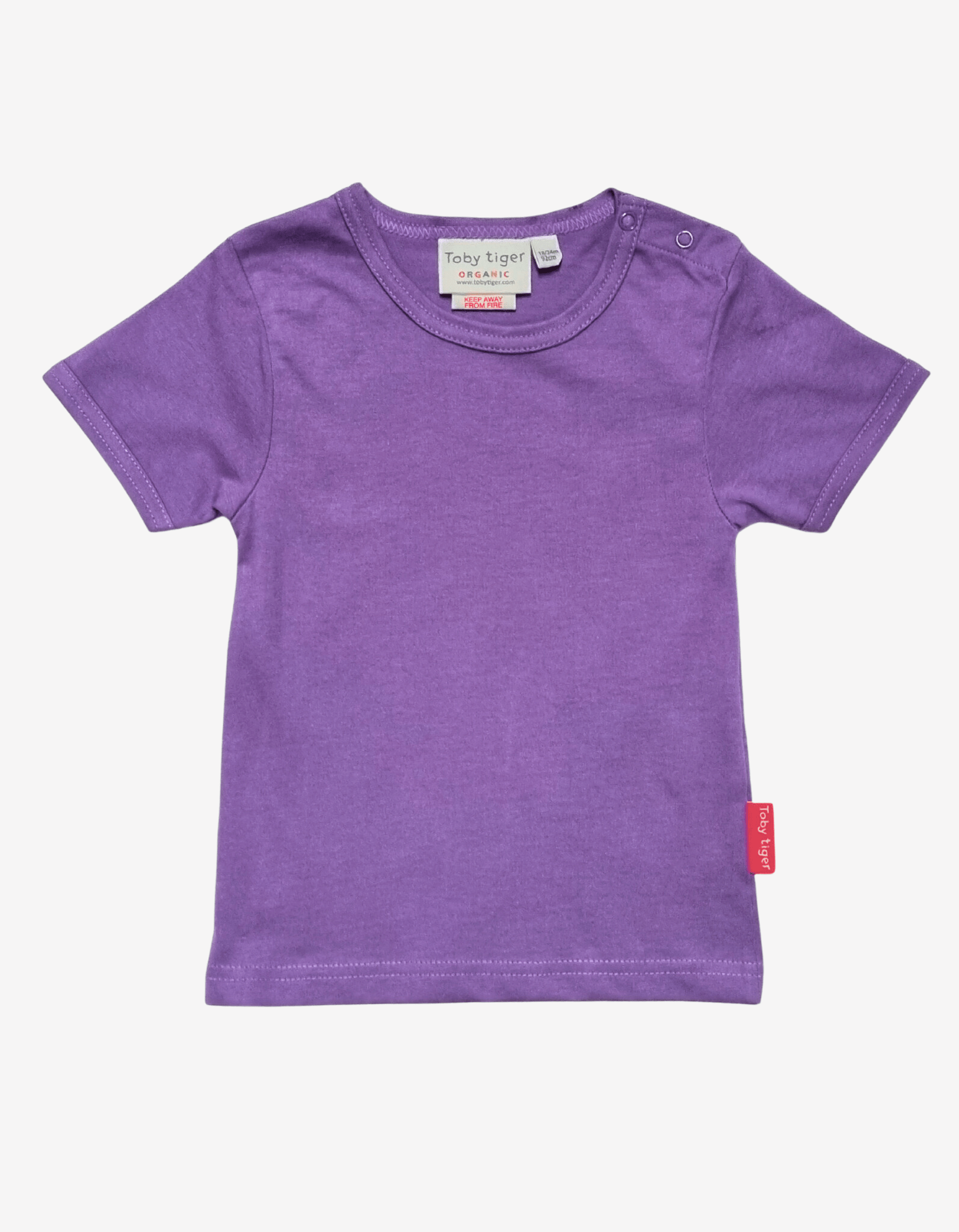 Kurzarmshirt aus Bio Baumwolle, lila unifarben - Toby Tiger GmbH