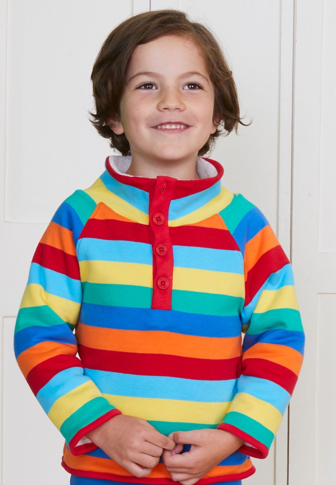 Organic Multi Stripe Cosy Fleece Sweatshirt - Toby Tiger GmbH