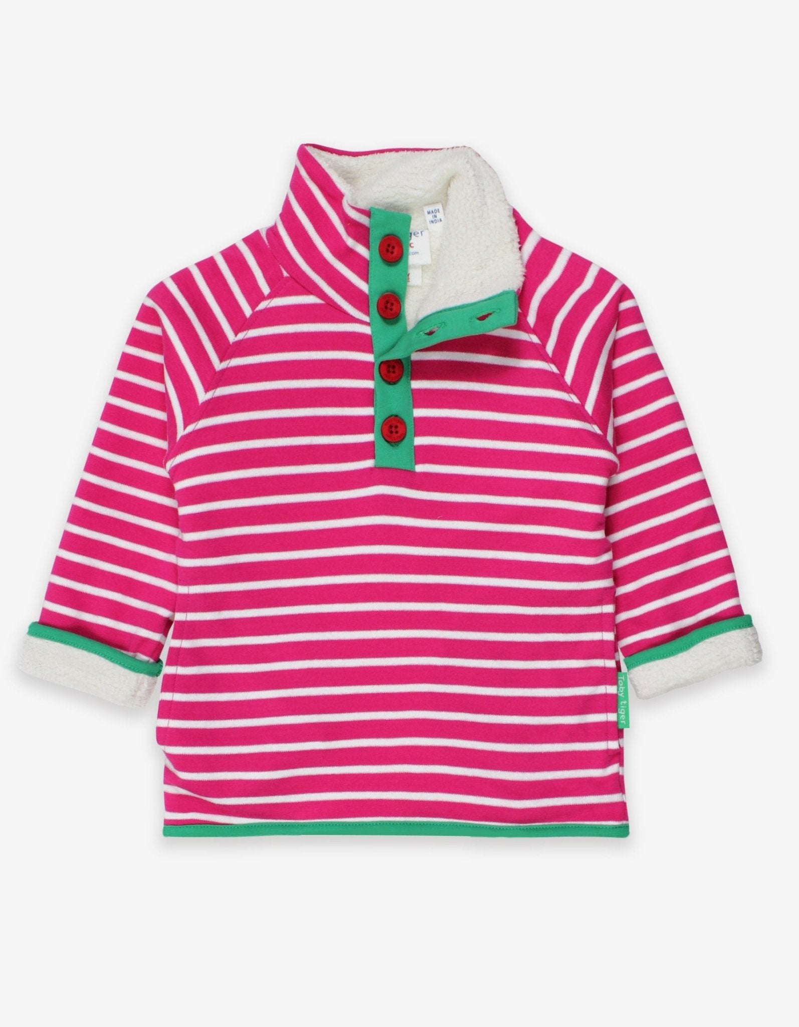 Organic Pink Breton Cosy Fleece Sweatshirt - Toby Tiger GmbH