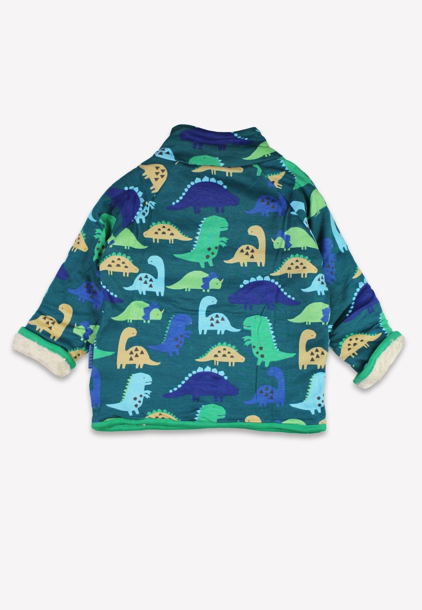 Bio - Baumwoll Kinder Fleece Sweatshirt mit Dinosaurier Ton - in - Ton Druck - Toby Tiger GmbH