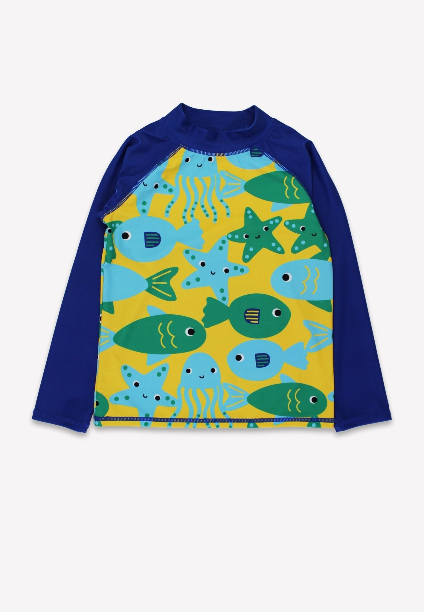 Kinder Badeshirt langarm mit Fisch - Druck, UV - Schutz UPF 50+ - Toby Tiger GmbH