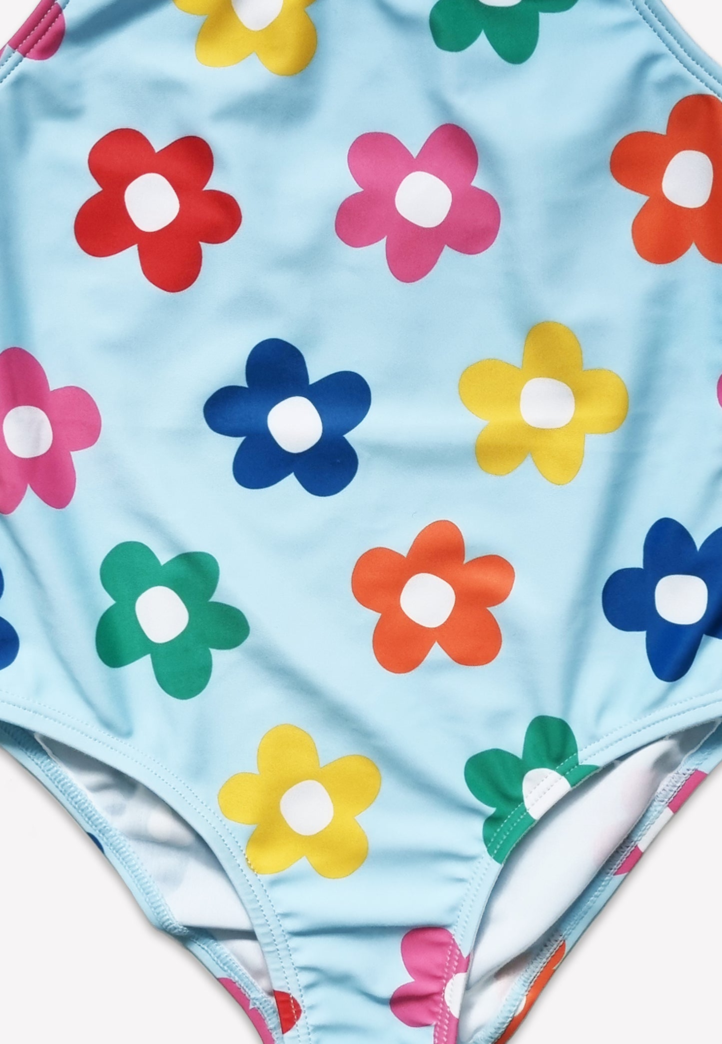 Kinder Badeanzug mit Regenbogenblumen-Druck, UV-Schutz UPF 50+