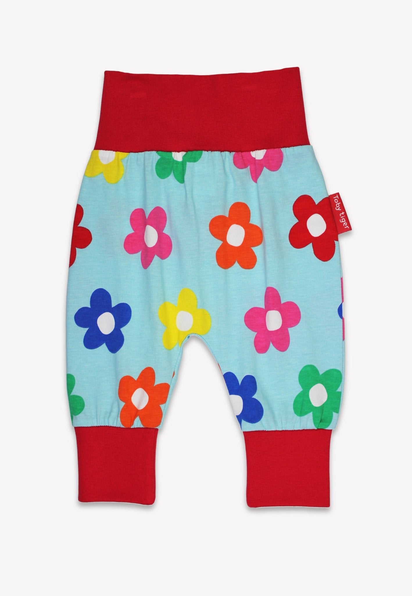 Bio - Baumwoll Baby Pumphose mit Regenbogenblumen - Druck - Toby Tiger GmbH