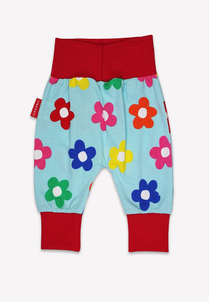 Bio - Baumwoll Baby Pumphose mit Regenbogenblumen - Druck - Toby Tiger GmbH