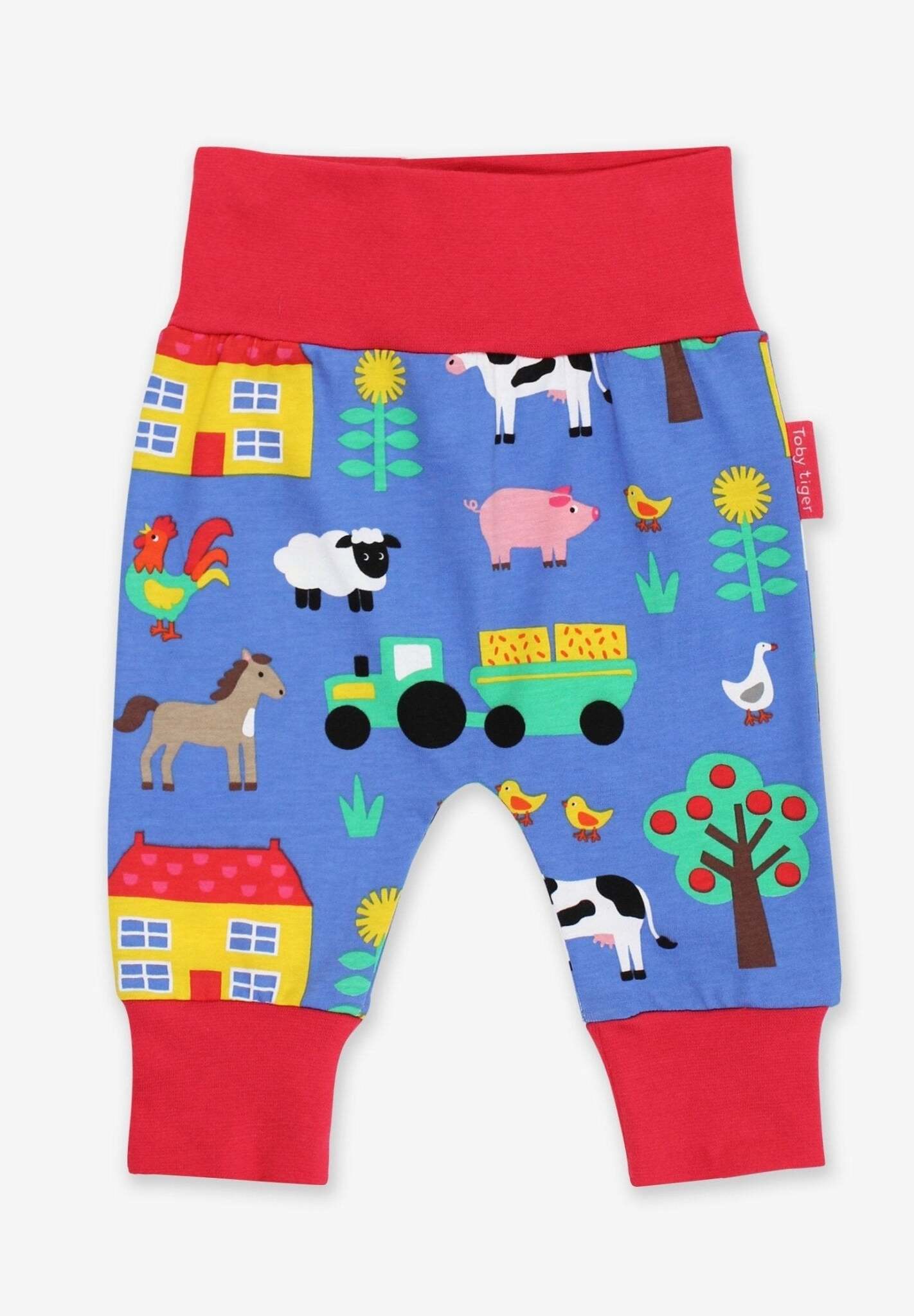 Babyhose aus Bio Baumwolle mit Bauernhof Print - Toby Tiger GmbH