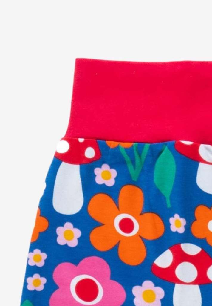 Bio Baumwoll - "Yoga Pants" mit Blumen Muster und Fliegenpilz Applikationen - Toby Tiger GmbH