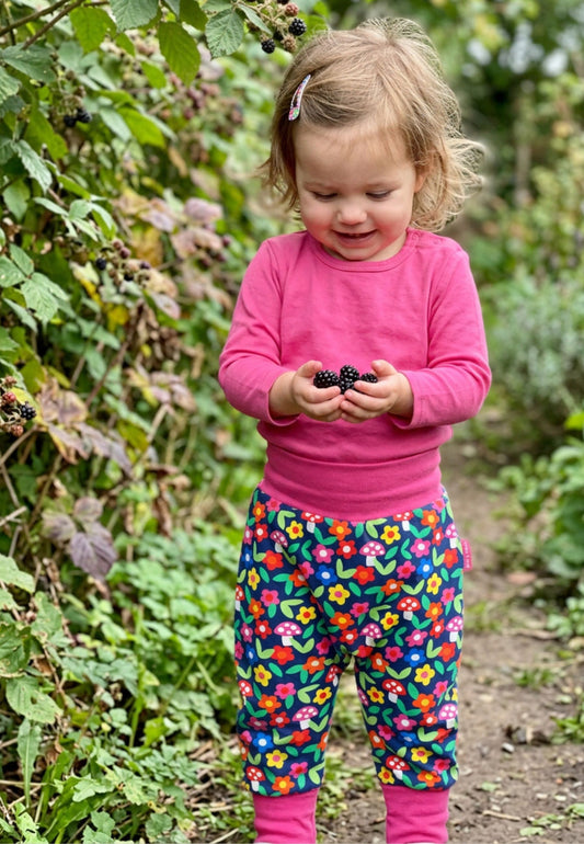 Bio-Baumwoll Kinder Schlupfhose mit Blumen-Druck
