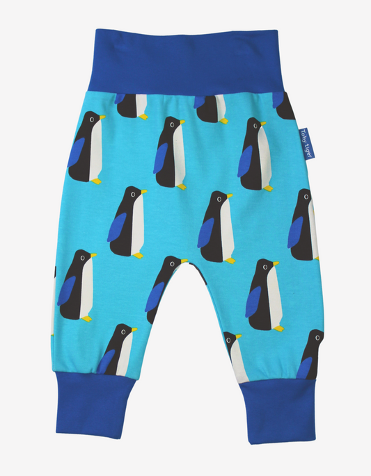 Organic cotton "yoga pants" with penguin print