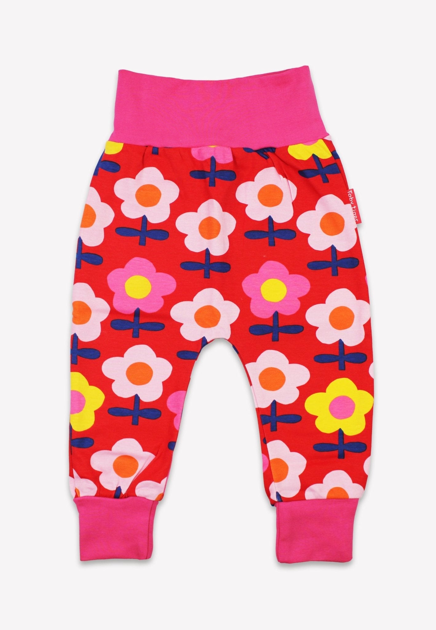 Bio - Baumwoll Kinder Schlupfhose mit Retro Blumen - Druck - Toby Tiger GmbH