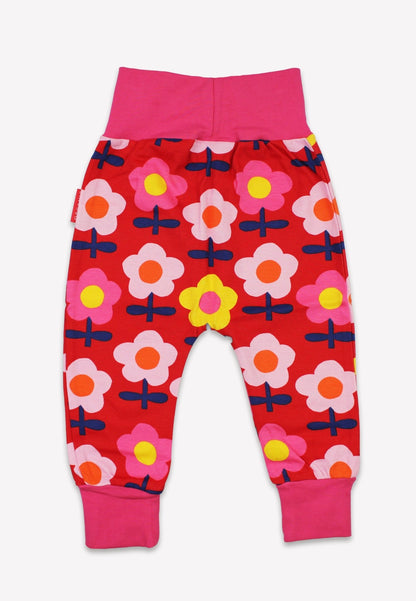 Bio - Baumwoll Kinder Schlupfhose mit Retro Blumen - Druck - Toby Tiger GmbH