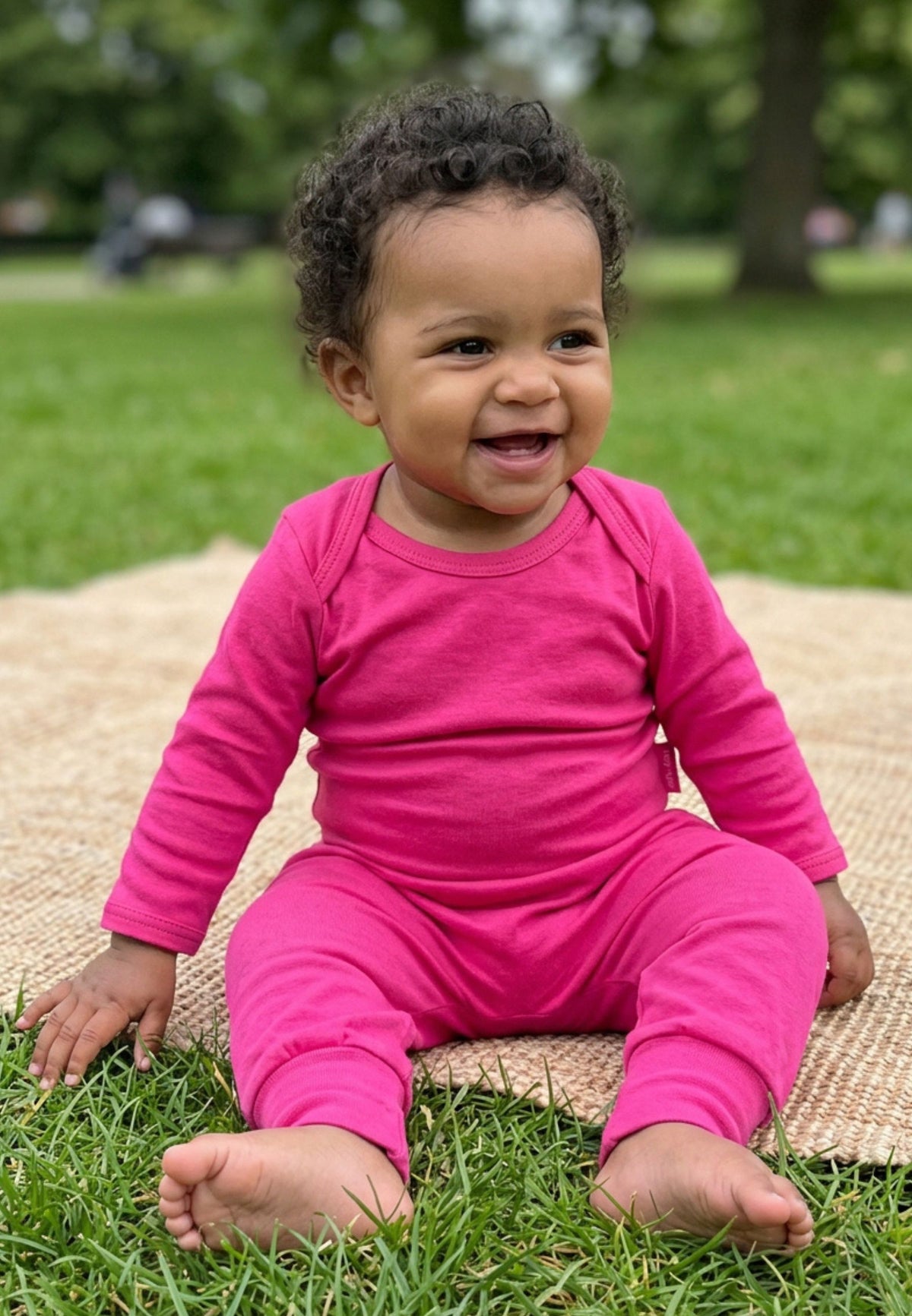 Organic Cotton Kids' Pull-On Pants in Pink