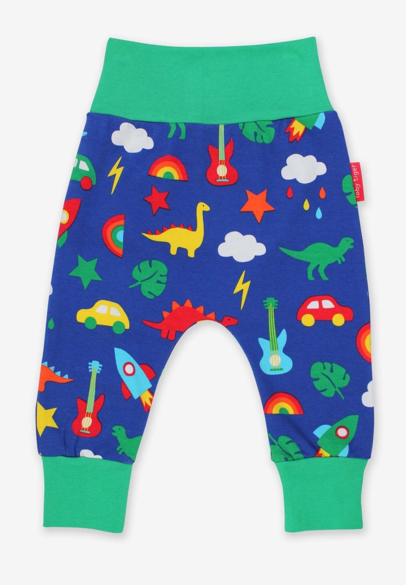 Babyhose aus Bio Baumwolle mit Dino und Auto Print - Toby Tiger GmbH