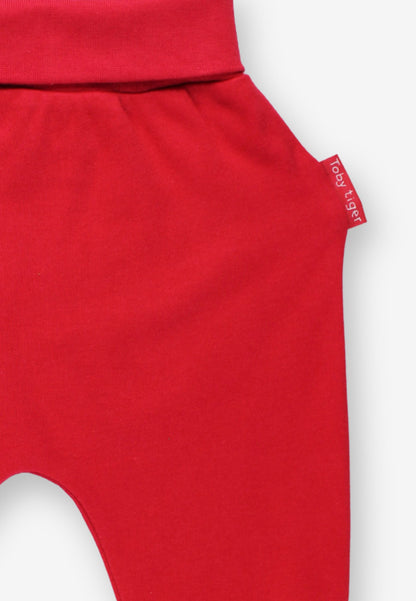 Organic Cotton Kids' Pull-On Pants in Red