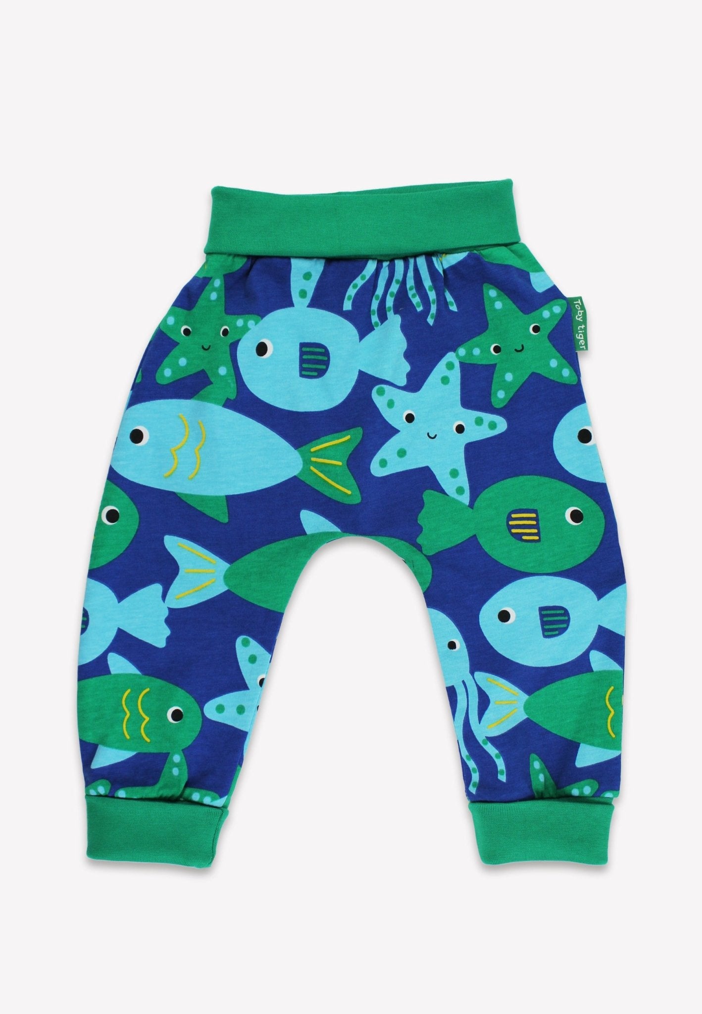 Bio - Baumwoll Kinder Schlupfhose mit Fisch - Druck - Toby Tiger GmbH
