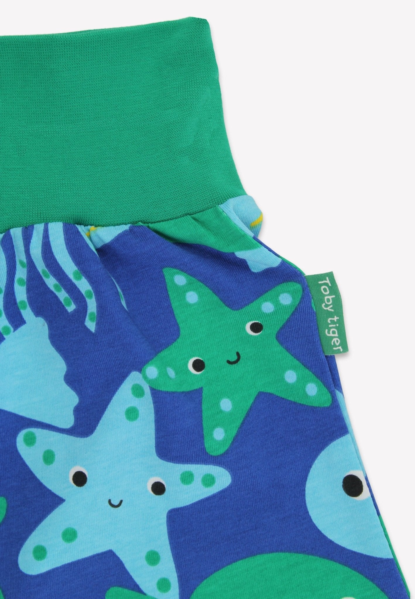 Bio - Baumwoll Kinder Schlupfhose mit Fisch - Druck - Toby Tiger GmbH