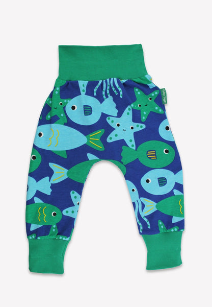 Bio - Baumwoll Kinder Schlupfhose mit Fisch - Druck - Toby Tiger GmbH