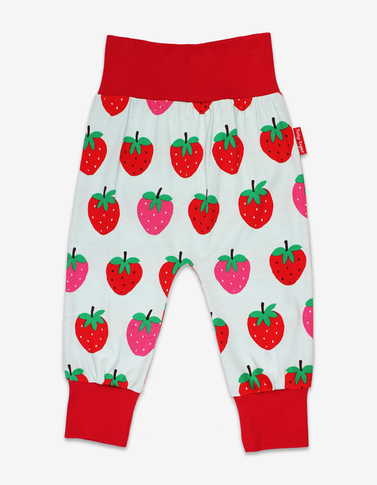 Organic cotton "Yoga Pants" with strawberry print