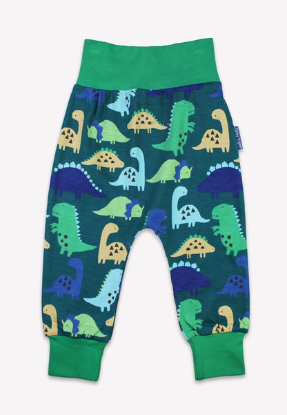 Bio - Baumwoll Kinder Schlupfhose mit Dinosaurier Ton - in - Ton Druck - Toby Tiger GmbH