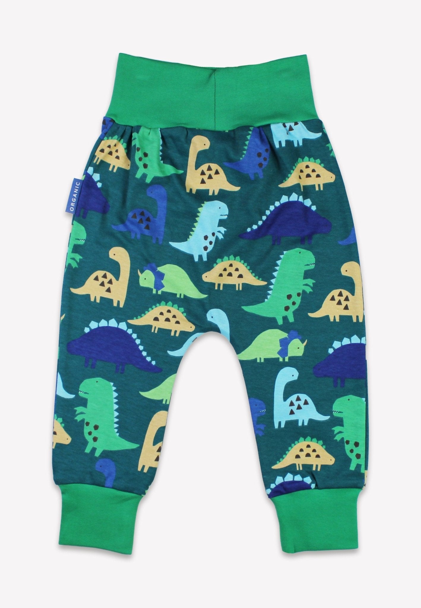 Bio - Baumwoll Kinder Schlupfhose mit Dinosaurier Ton - in - Ton Druck - Toby Tiger GmbH