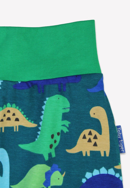 Bio - Baumwoll Kinder Schlupfhose mit Dinosaurier Ton - in - Ton Druck - Toby Tiger GmbH