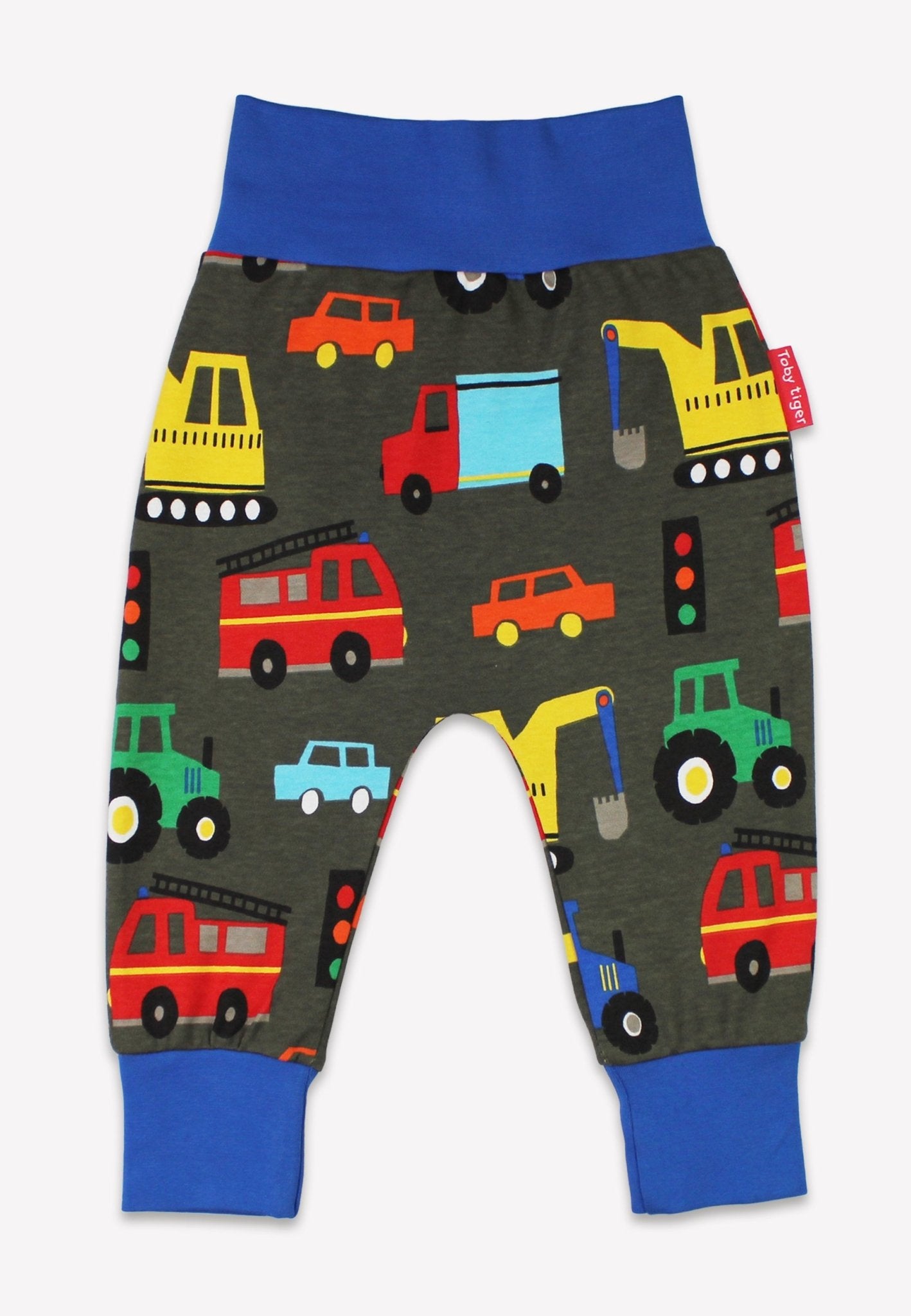 Bio - Baumwoll Kinder Schlupfhose mit Fahrzeug - Druck - Toby Tiger GmbH