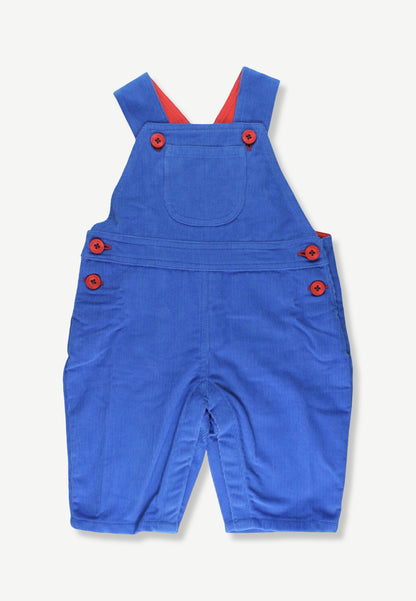 Organic Cotton Kids' Corduroy Overalls in Blue