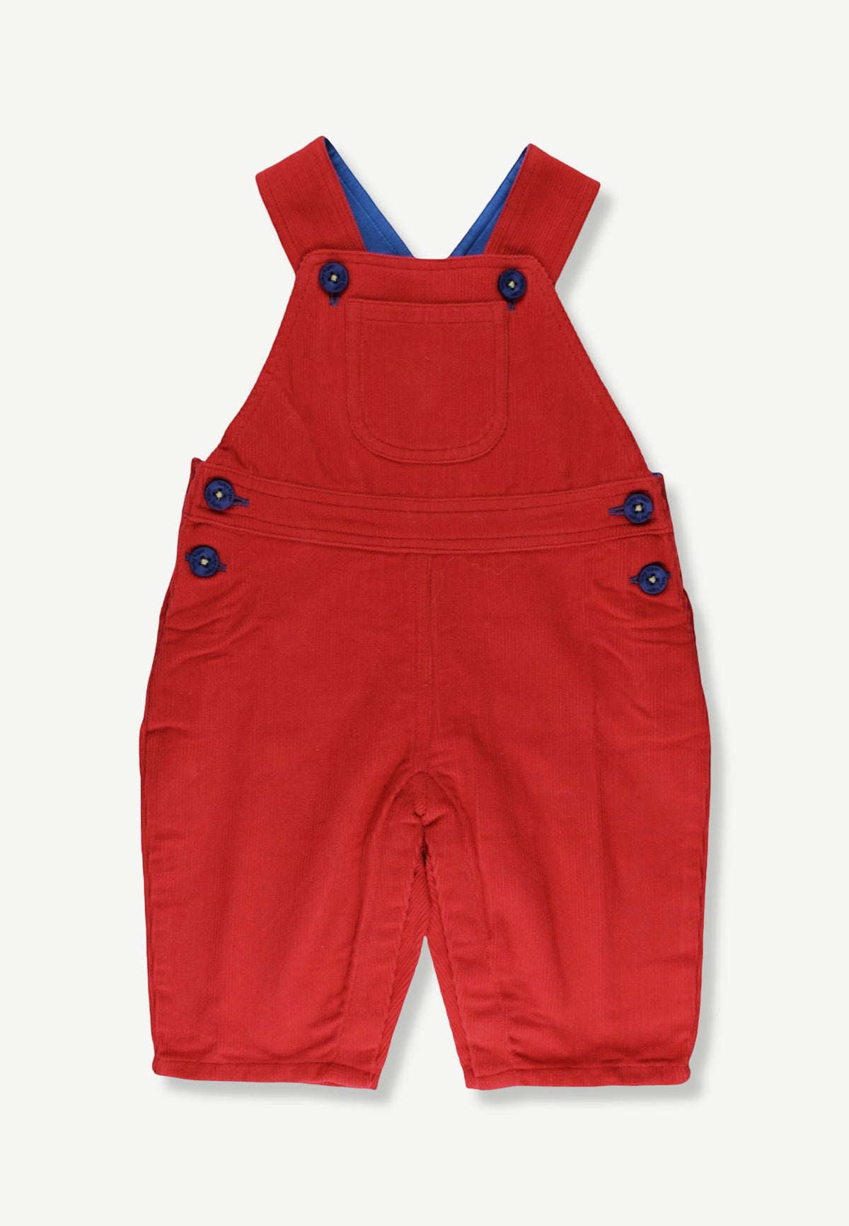 Red Organic Cotton Kids Corduroy Dungarees