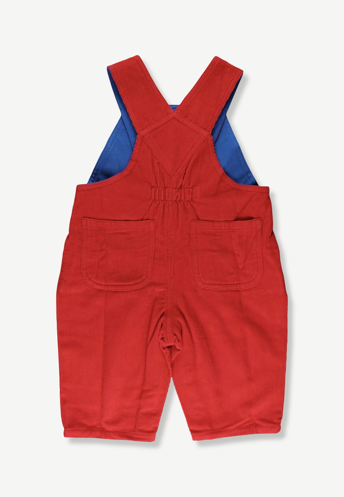 Red Organic Cotton Kids Corduroy Dungarees