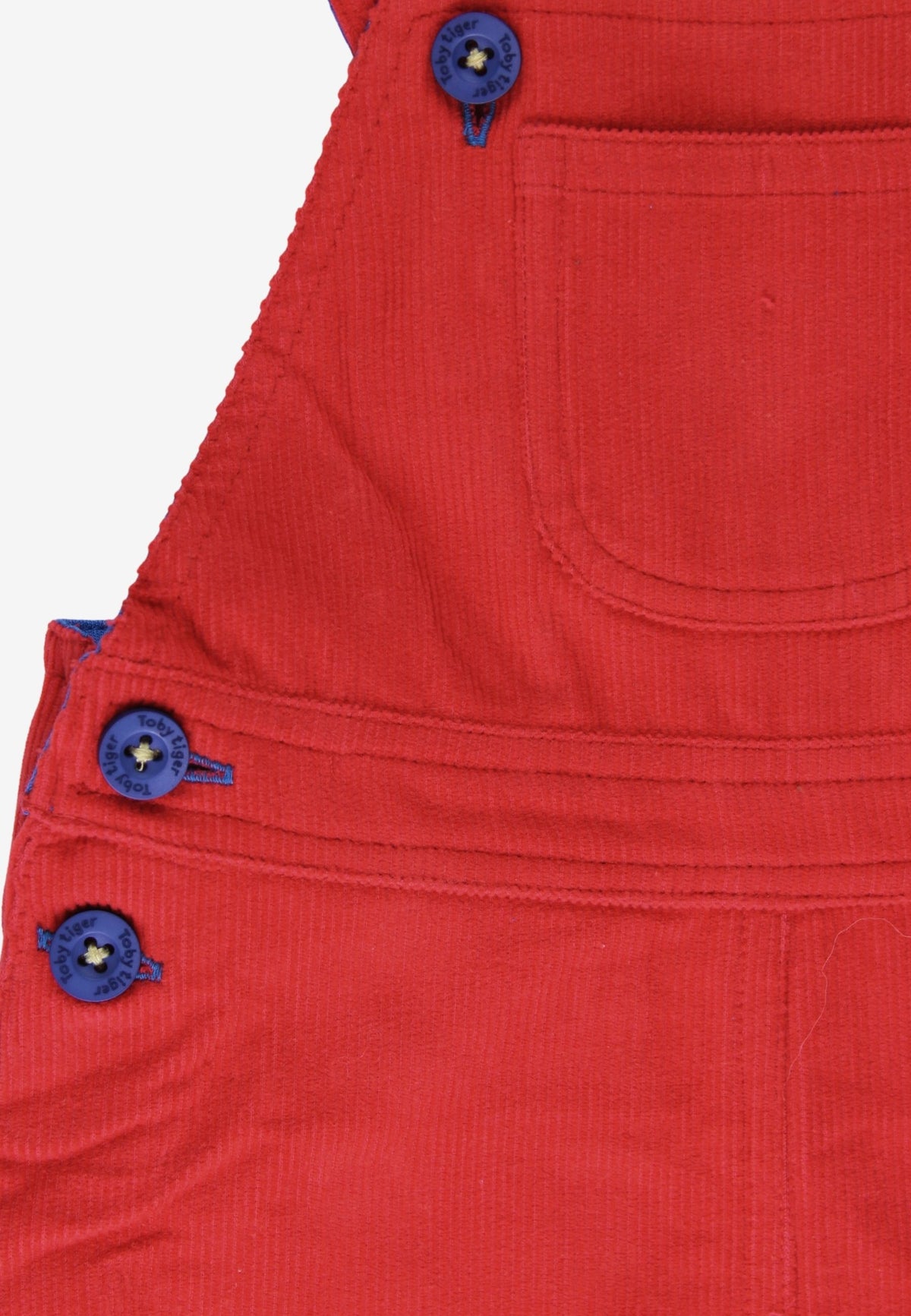 Red Organic Cotton Kids Corduroy Dungarees